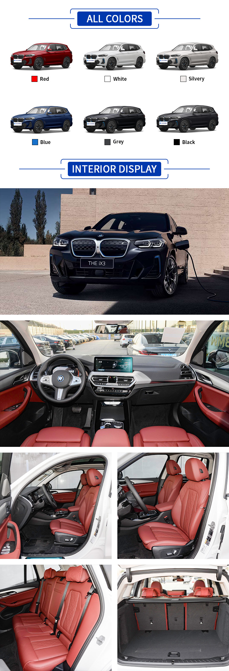 BMW ix3 All Colors,BMW ix3 All Interior Display